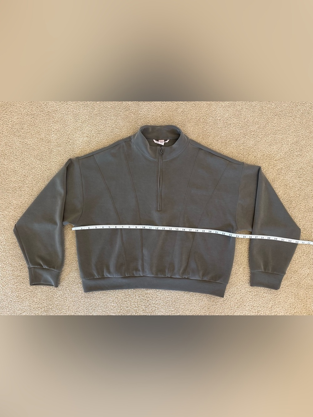 Victoria's Secret Women’s 1/4 Zip-Up Sweater in Olive Green Fall XL